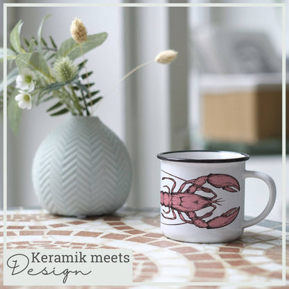 Ceramic mug with lobster