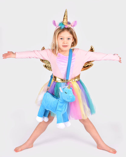 Unicorn bag with zipper and adjustable 45 cm shoulder strap