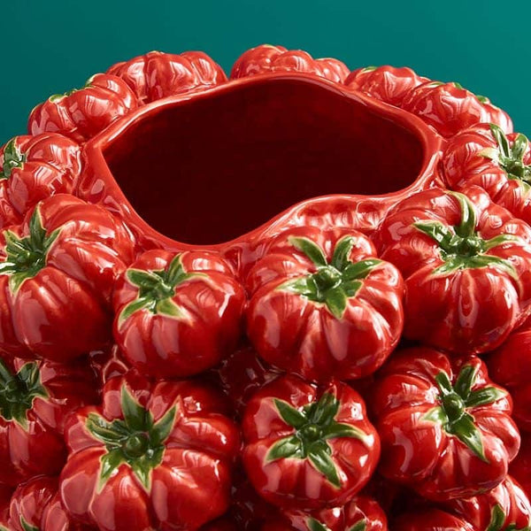 Tomato Vase, Red Stoneware, 33.5 x 32 x 33 cm Handmade