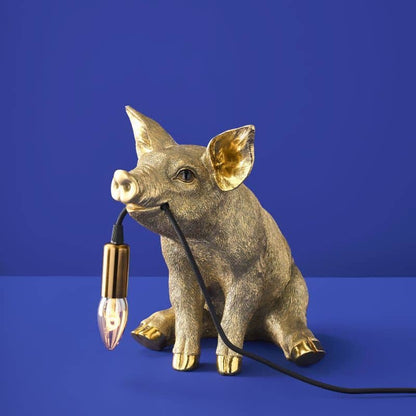 Lampe de table Cochon doré