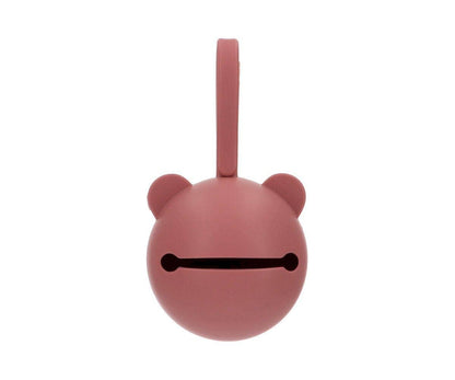Porte-sucette en silicone Ours rose Dust