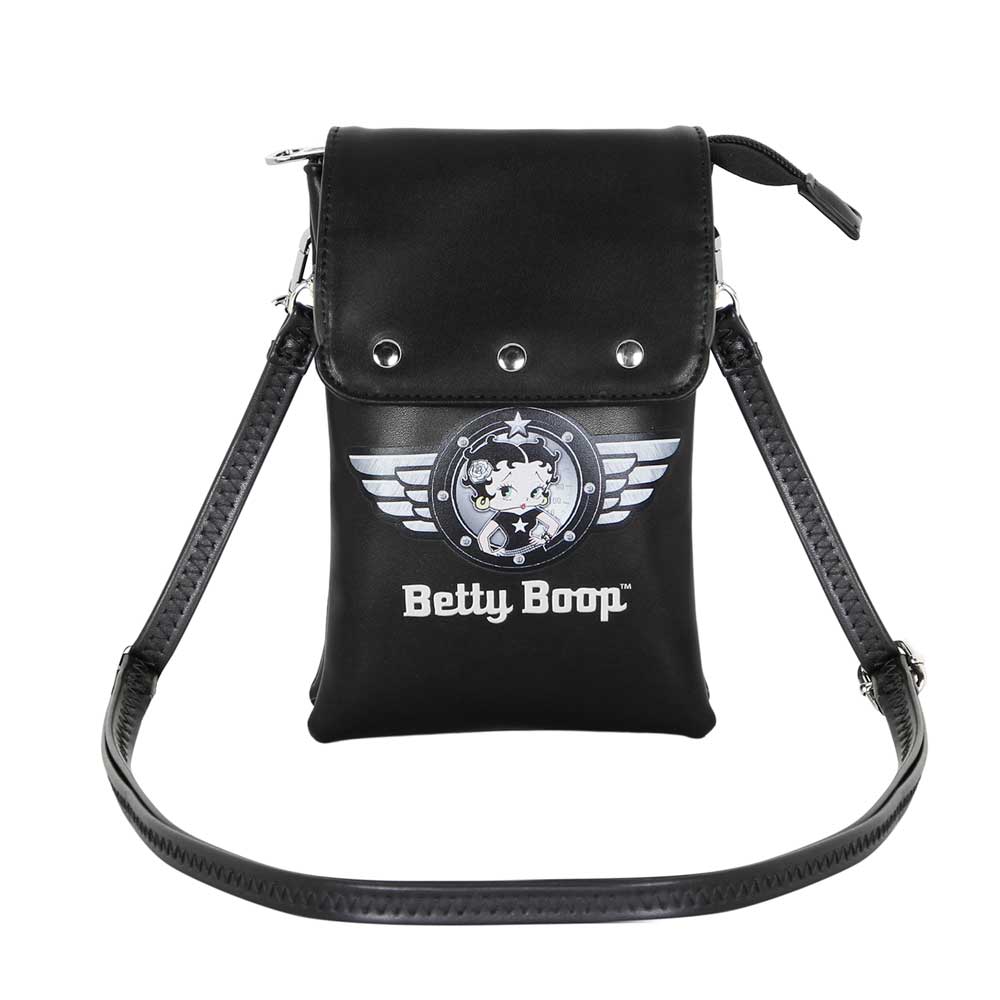 Custodia Betty Boop Motor Love per cellulare, nera