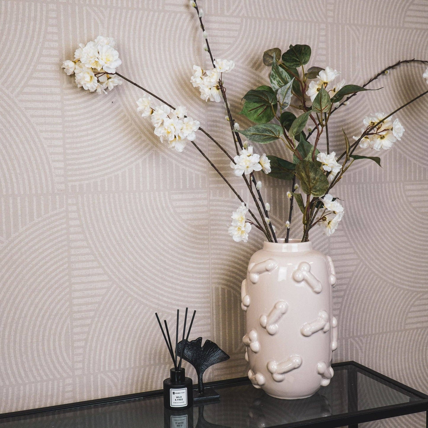 Vase - Dick - Céramique - Beige - 17x17x27cm