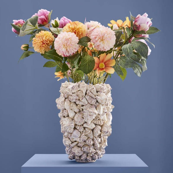 Seashell Vase, Natural Stoneware L