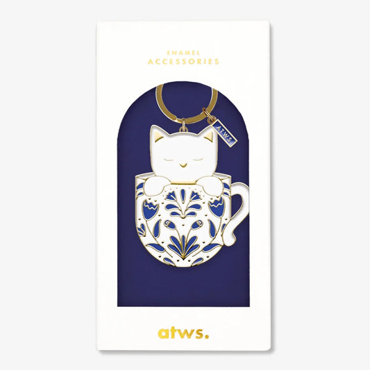 Cat in a mug - Keychain