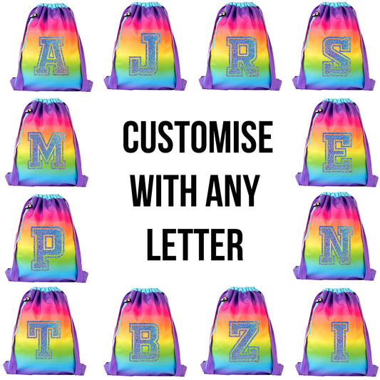 Personalised Rainbow Drawstring Bags