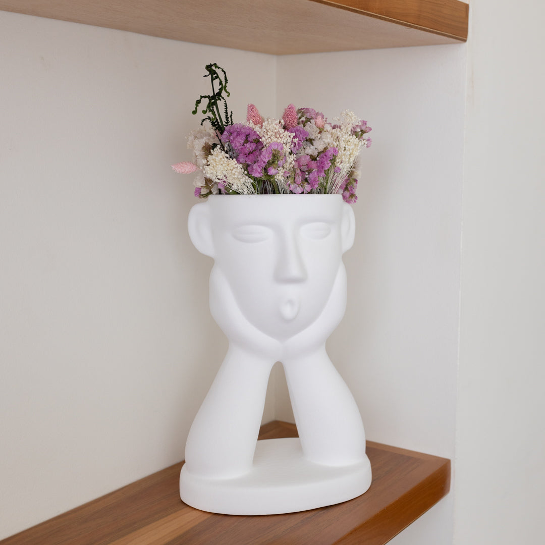 Vase visage à deux mains en céramique – Oito.Atelier – vue 2