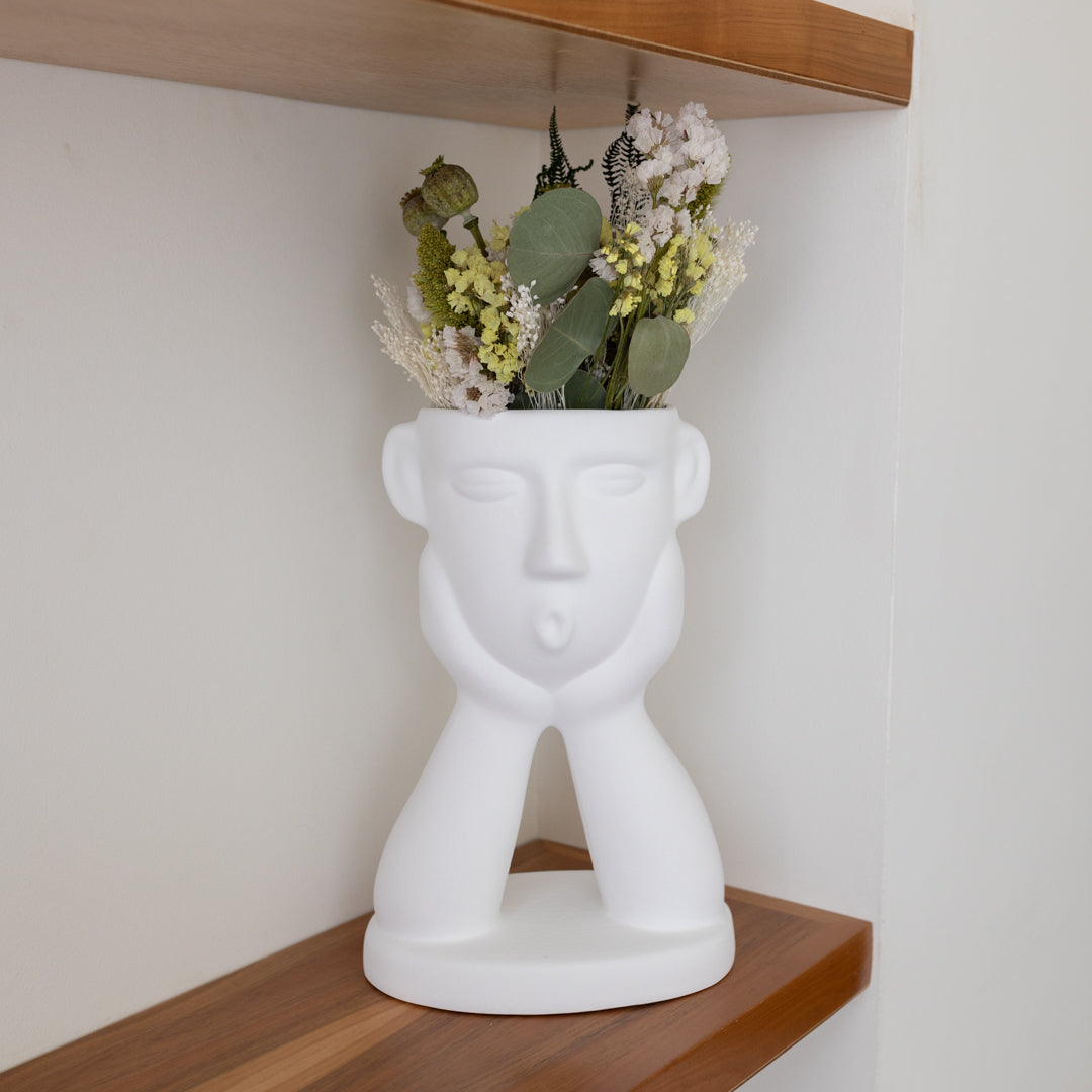 Vase visage à deux mains en céramique – Oito.Atelier – vue 3