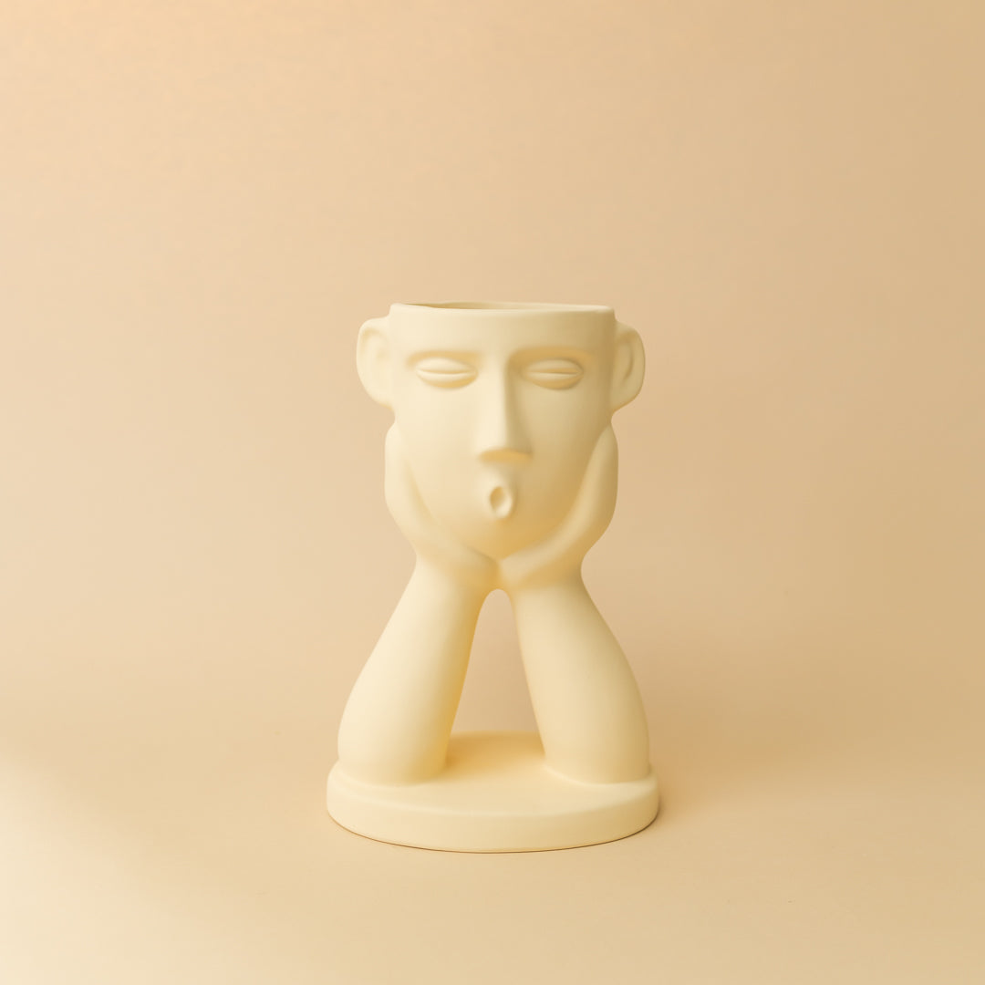 Vase visage à deux mains en céramique – Oito.Atelier – vue 7