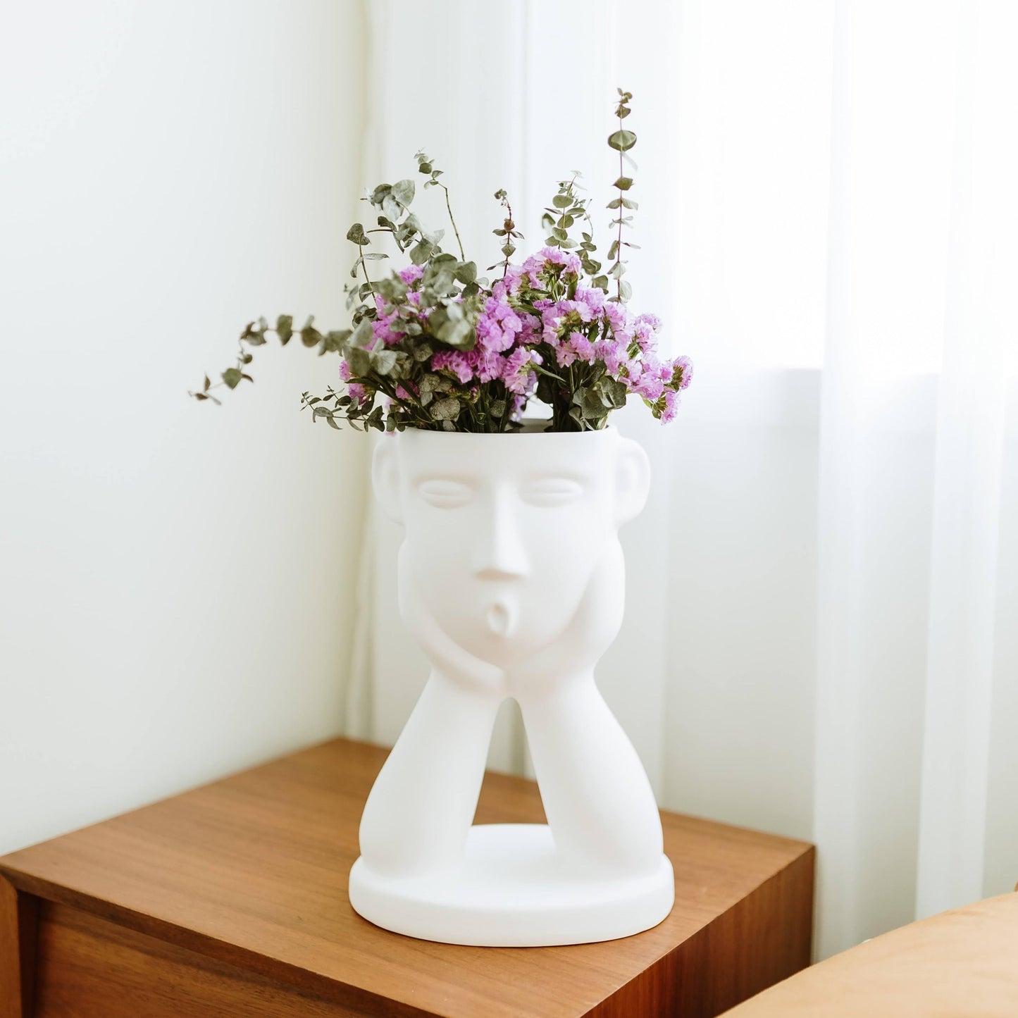 Vase visage à deux mains en céramique – Oito.Atelier – vue 4