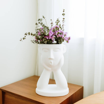 Vase visage à deux mains en céramique – Oito.Atelier – vue 4