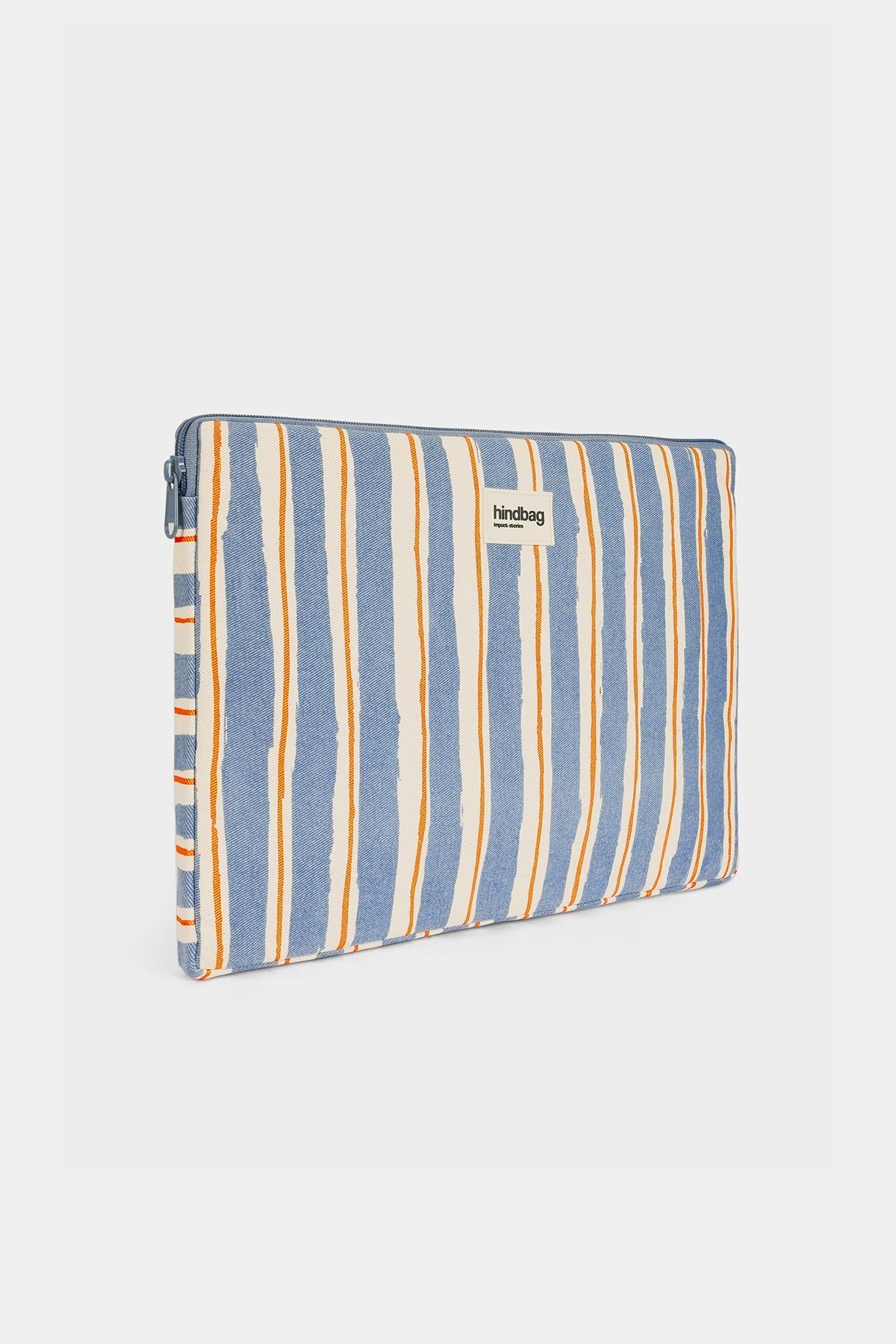 Ava Laptop Sleeve Orange and Blue Stripes