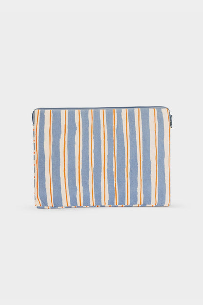 Housse d'ordinateur Ava Rayures Orange et Bleu