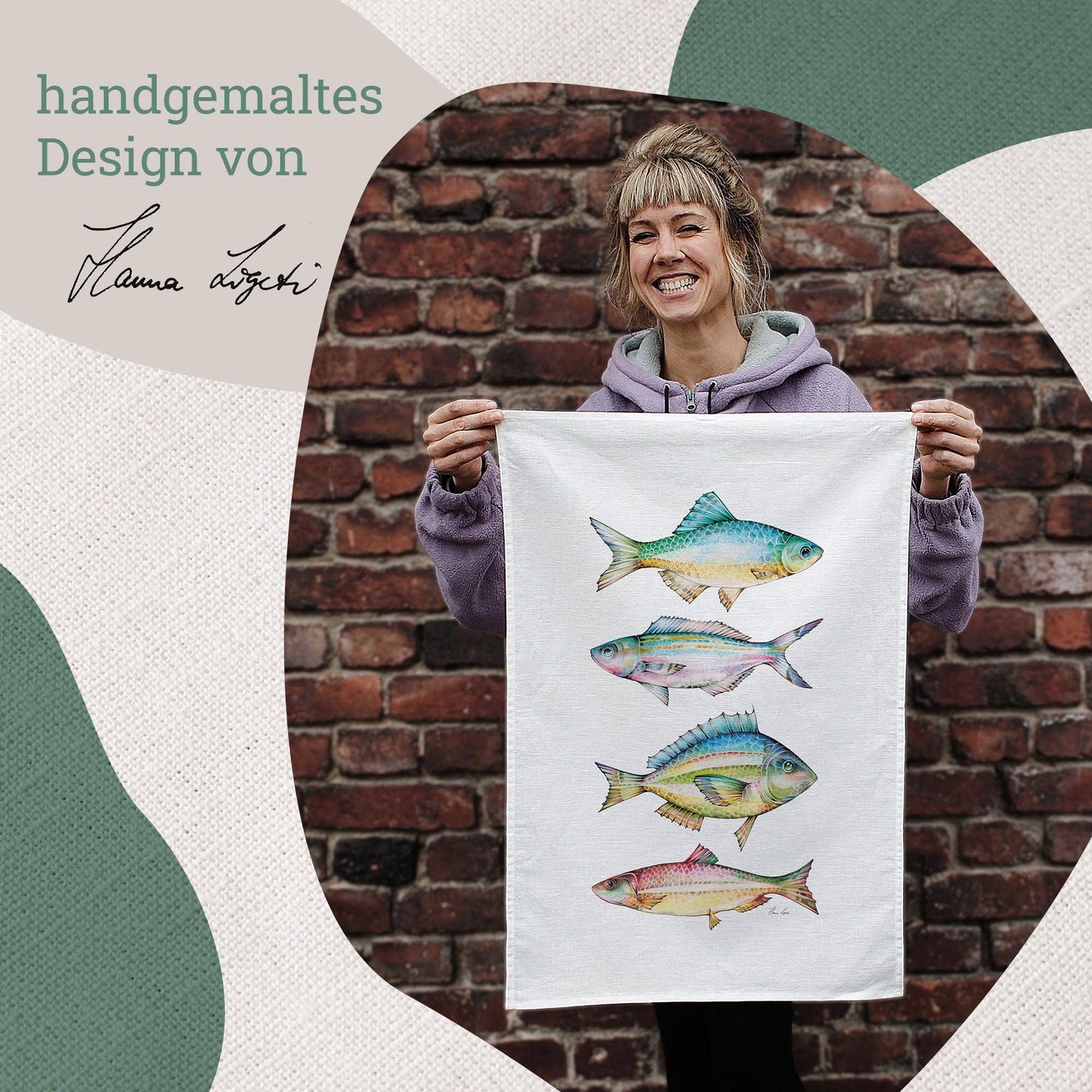 Dishcloth – Four colorful fish