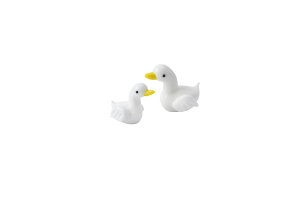 White Ducks Glass Figurine 2-Pack