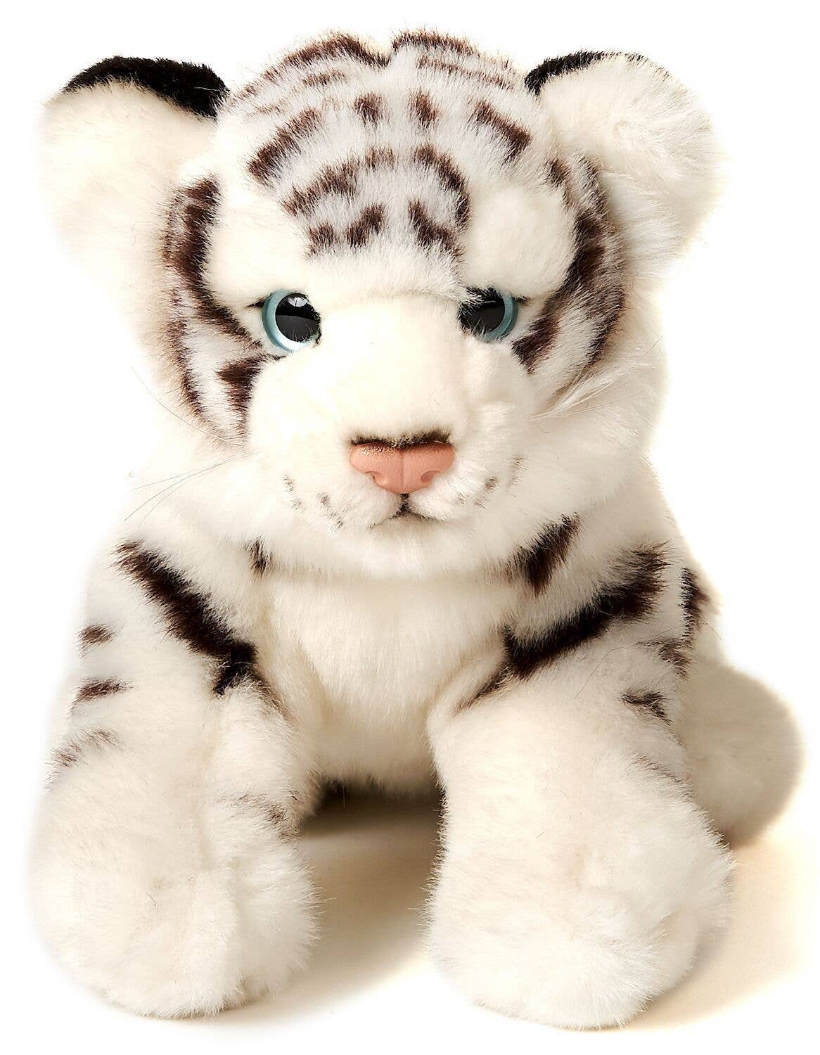 Peluche bébé tigre blanc assis