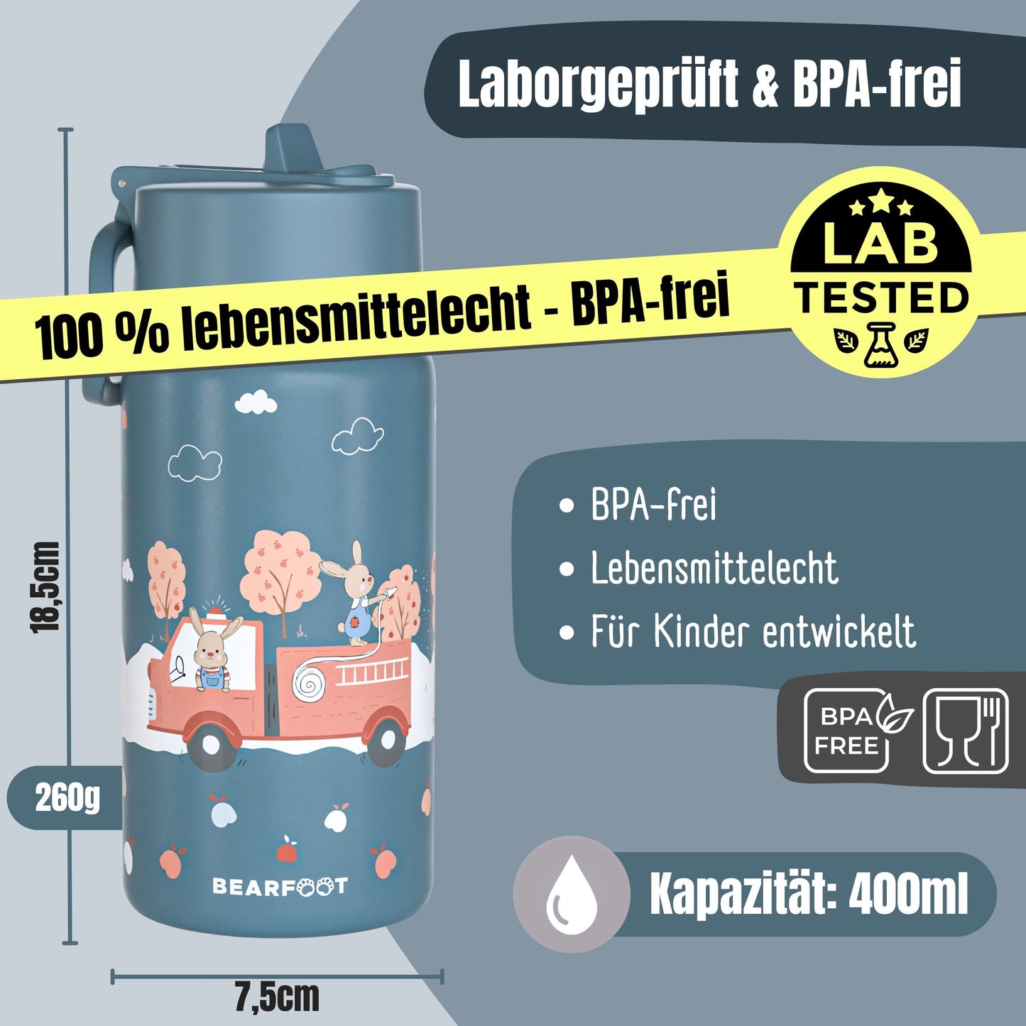 Thermo Kinder Trinkflasche Edelstahl - Feuerwehr