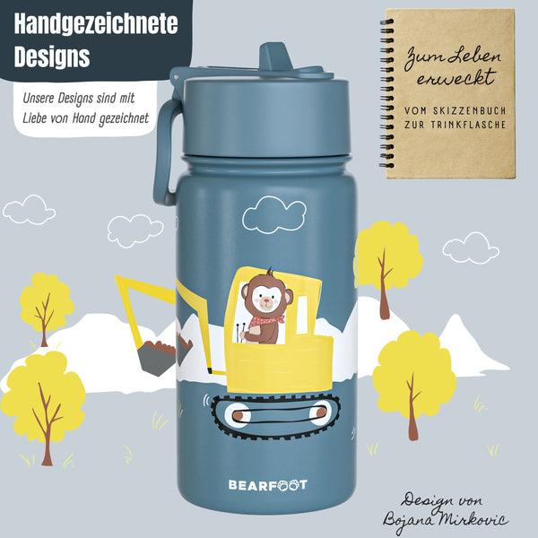 Thermo Kids Stainless Steel Drinking Bottle - Excavator