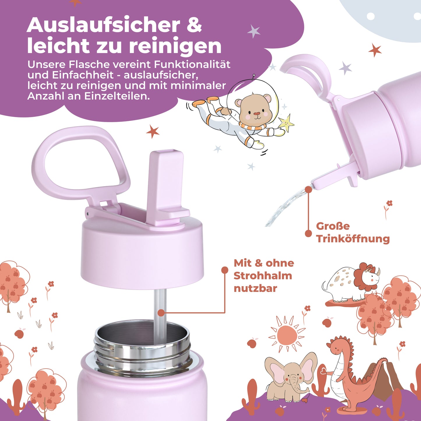 Unicorn Bundle - Bento Box M & Water Bottle 450ml & Insulated Bottle 400ml