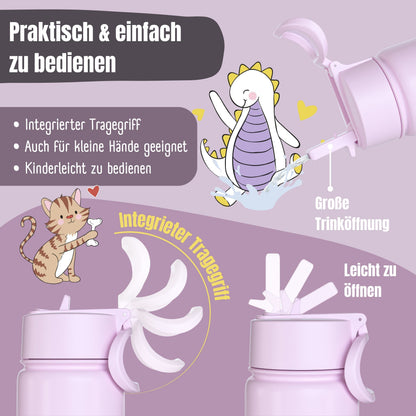 Thermo Kinder Trinkflasche Edelstahl - Meerjungfrau lila
