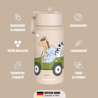 Thermo Kinder Trinkflasche Edelstahl - Safari braun