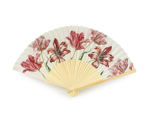 "Merian" bamboo fan with tulip decoration