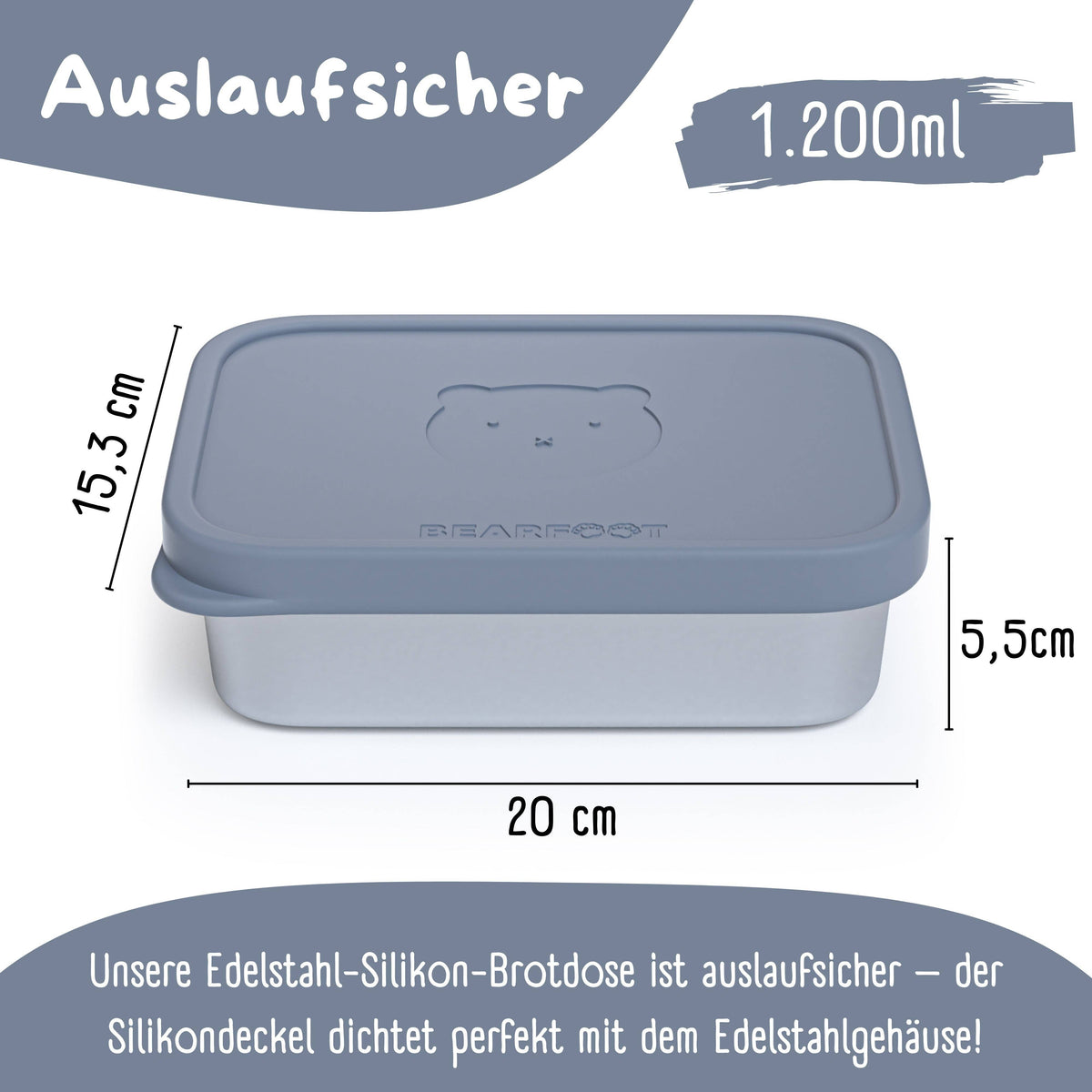 Kids' Stainless Steel Lunch Box with Silicone Insert - Blue