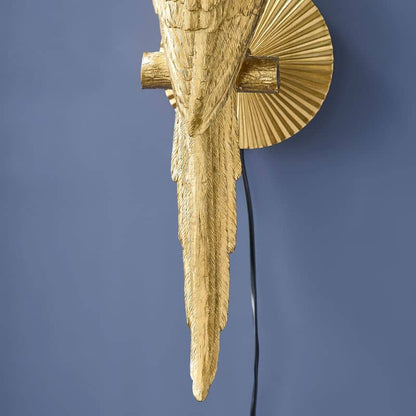 Percy Parrot Wall Sconce, Gold/Turquoise