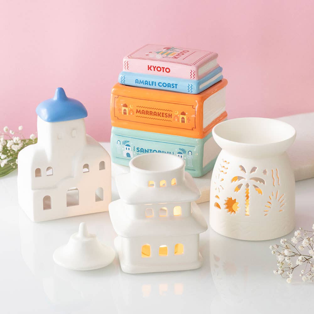 "Stack of Travel Books" Oil Burner and Wax Warmer
