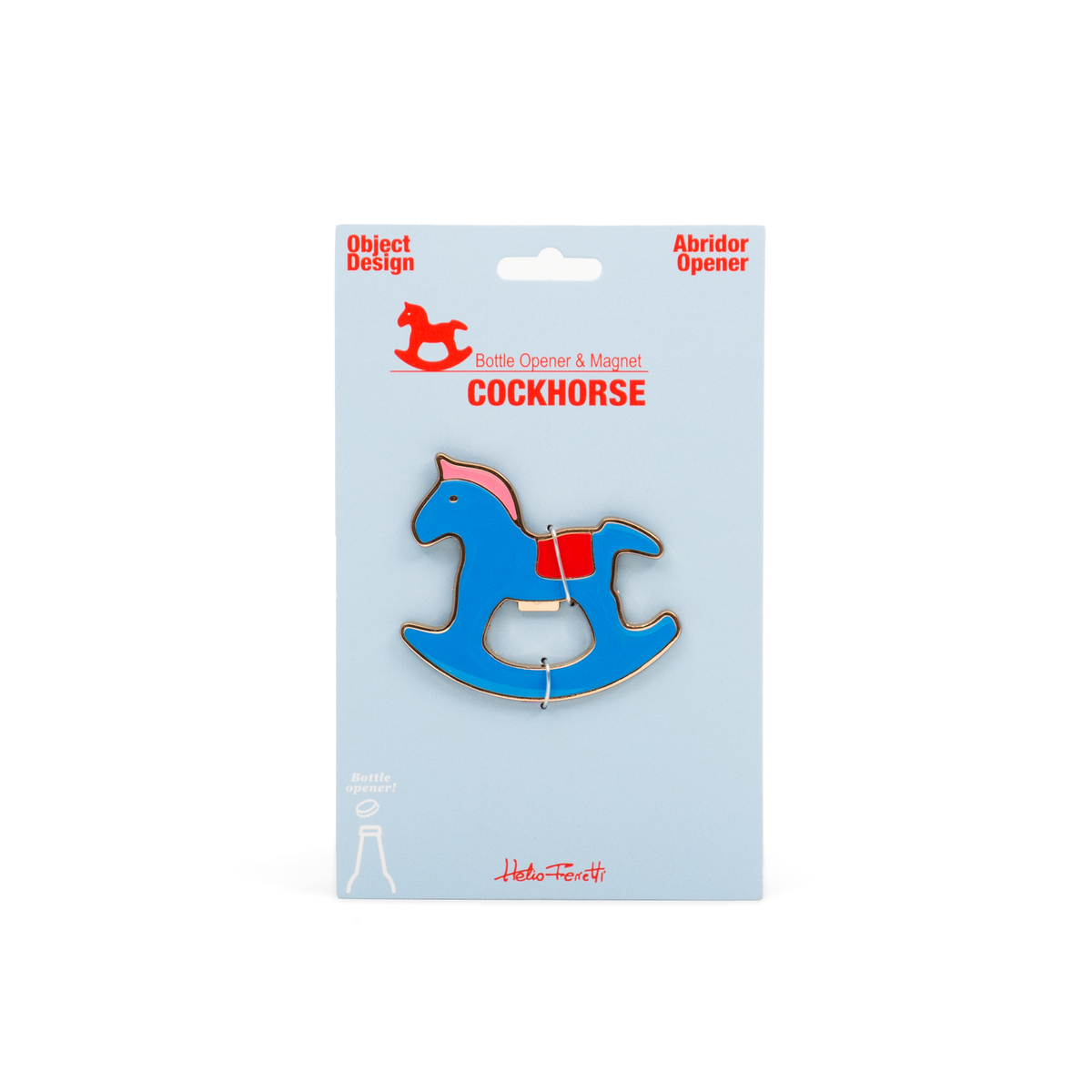 Décapsuleur Magnétique Cheval à Bascule Bleu