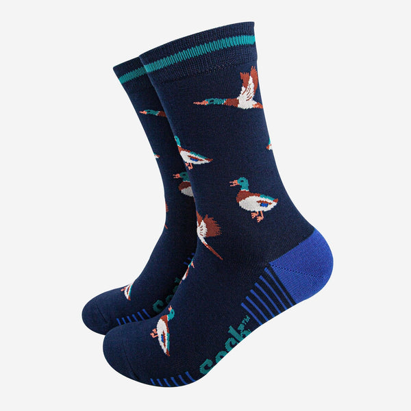 Navy Blue Mallard Duck Socks