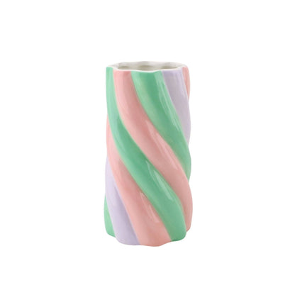 Vase - Marshmallow - Pink/Mint/Lilac - 10.5x10.5x20cm