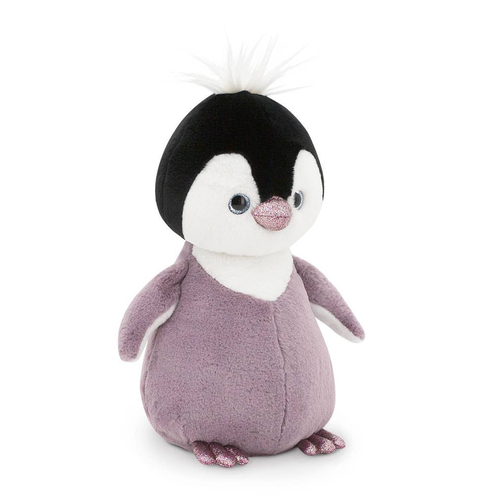 Fluffy penguin plush toy, lilac color, 35 cm, 0+