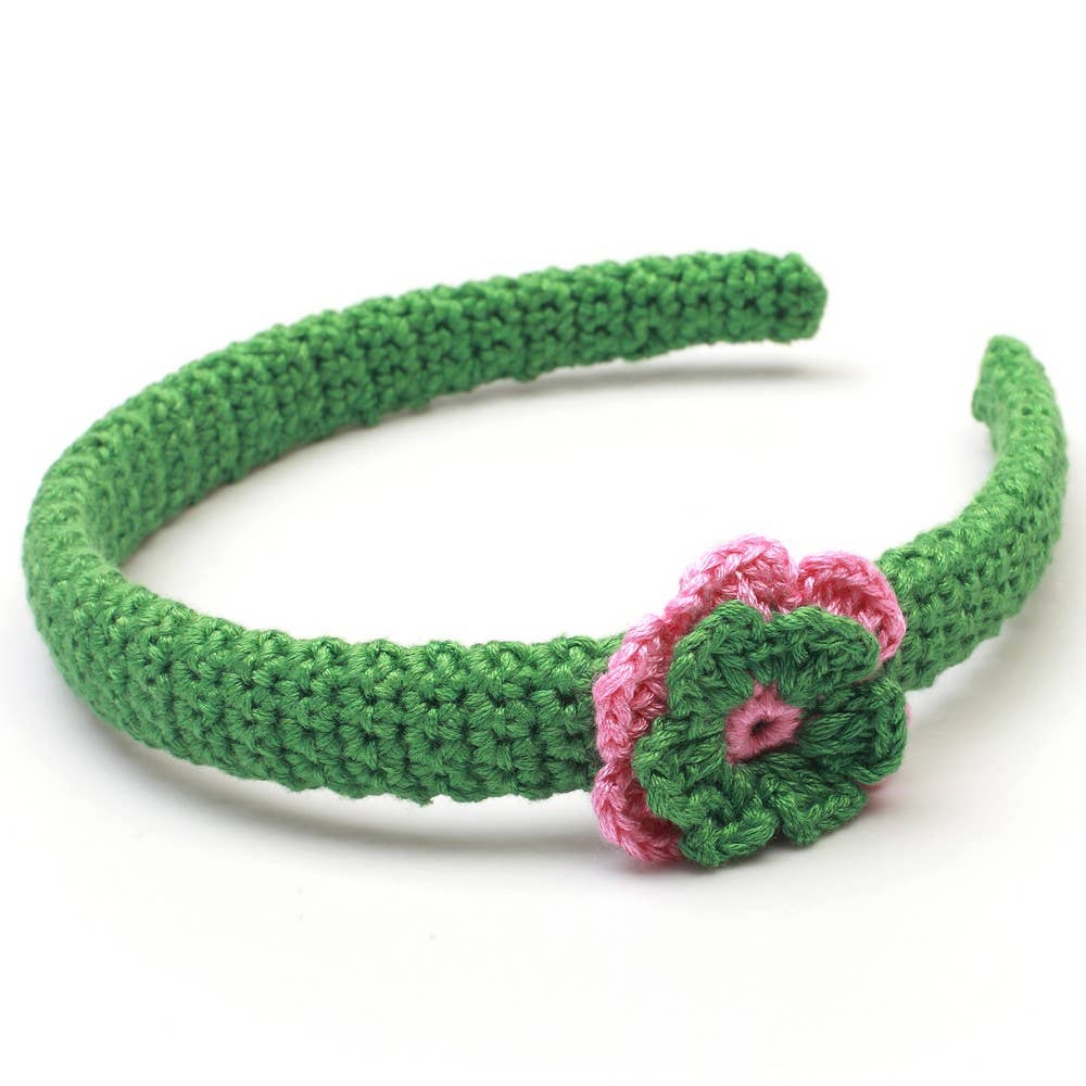 Serre-tête avec fleur - Vert