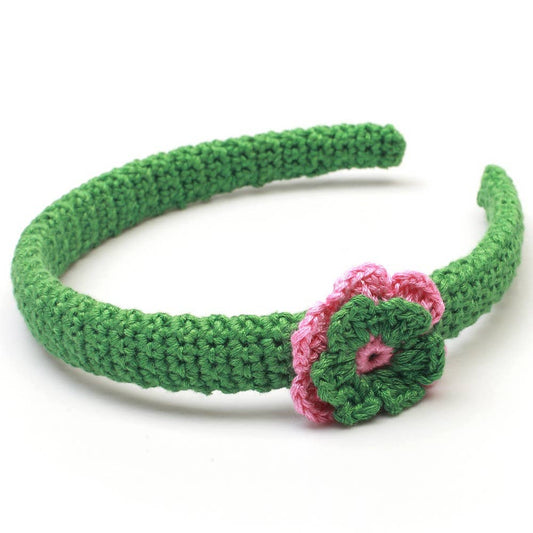 Headband with flower - Green