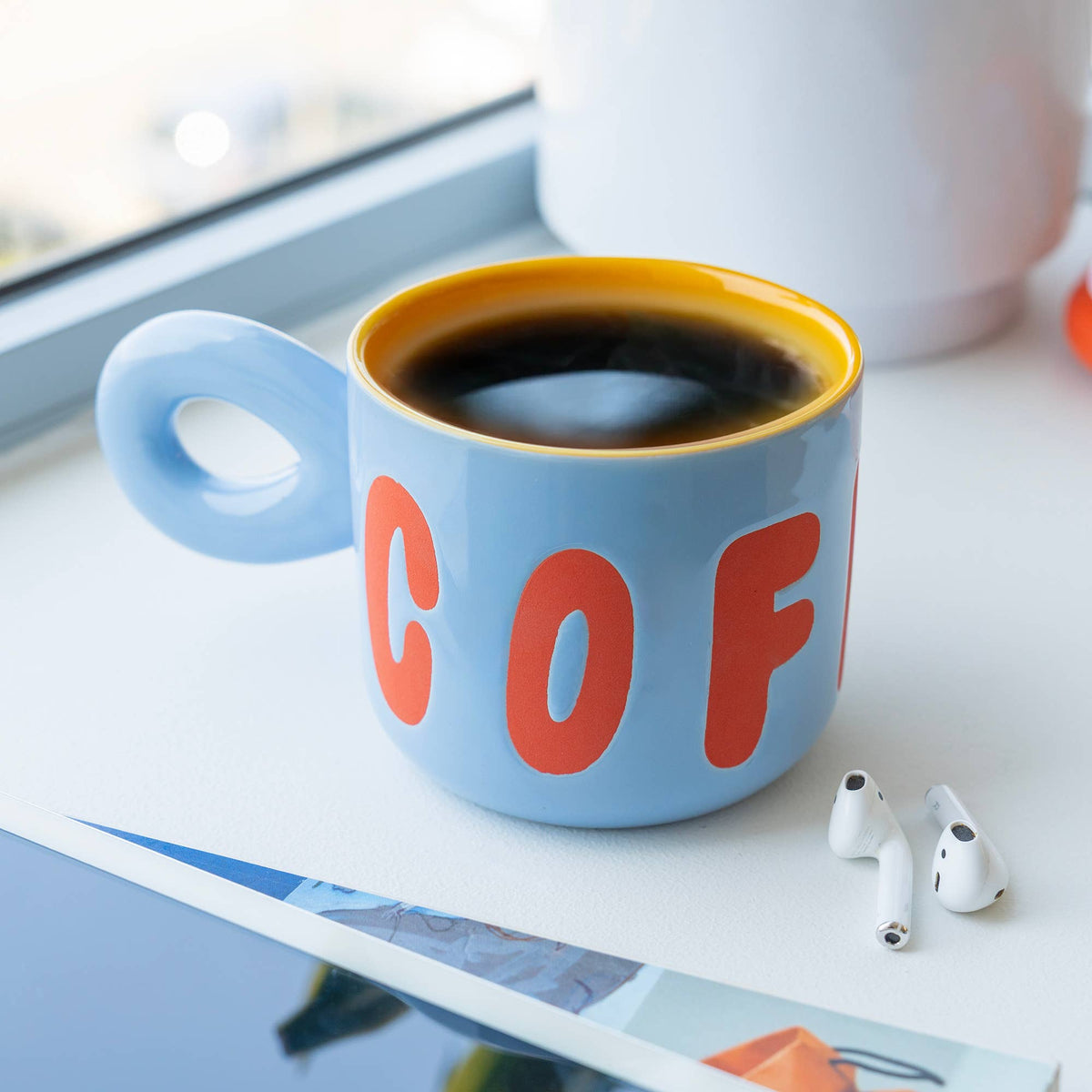Light Blue "COFEE" Mug