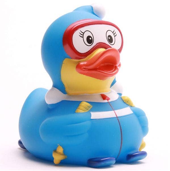 Blue Skiing Duck