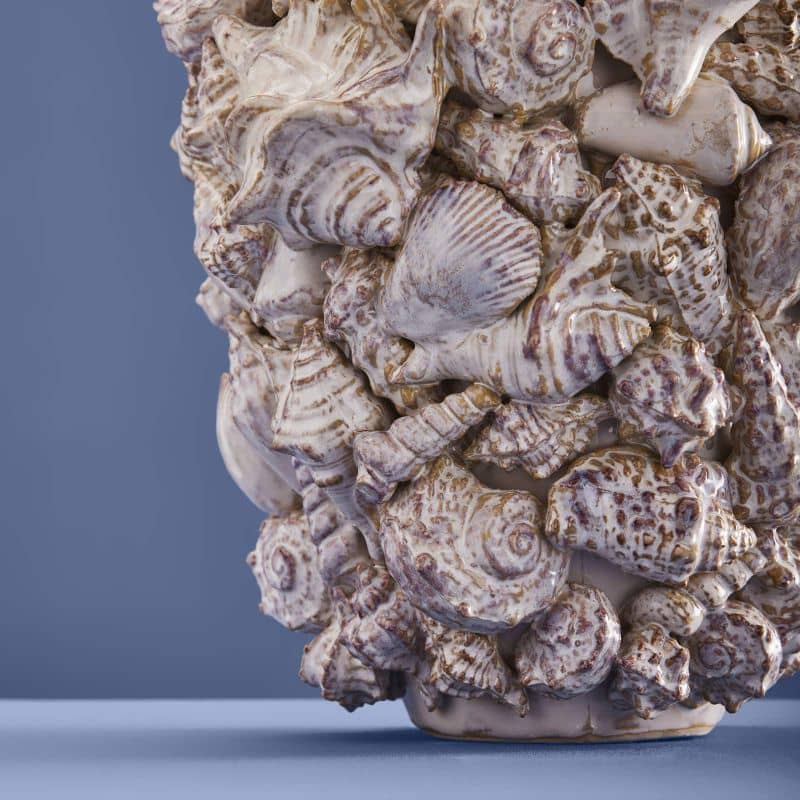Seashell Vase, Natural Stoneware L