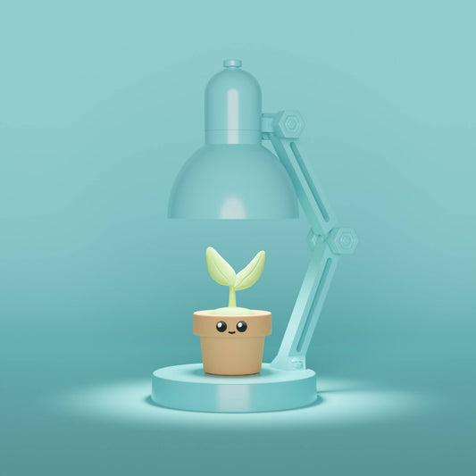 Mini lamp with decorative plant