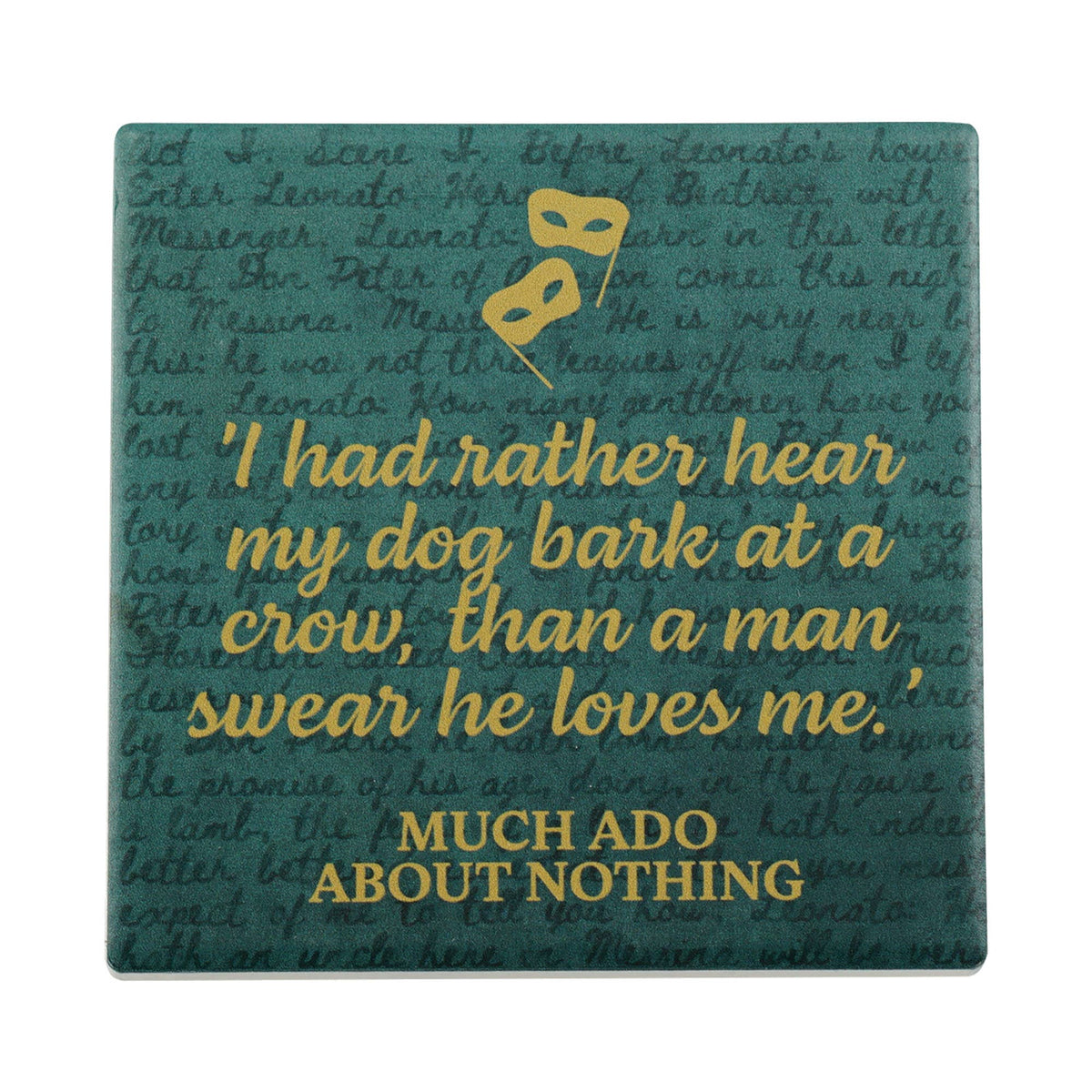 Sottobicchiere in ceramica unico - Shakespeare (Molto rumore per nulla)