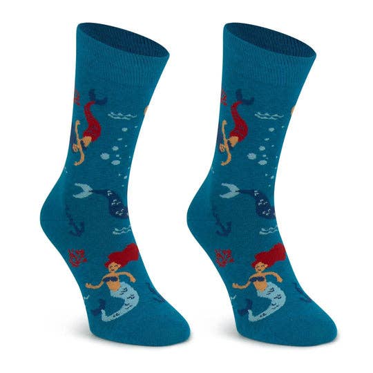 Funny Sirena Long Cotton Socks for Women/Men