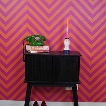 Bougeoir - Poisson - Bleu/Blanc/Rose - 7x7x16,5cm