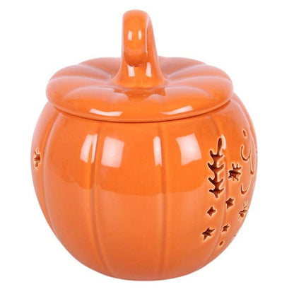 Diffuseur d'huile et chauffe-cire citrouille folk orange pour Halloween