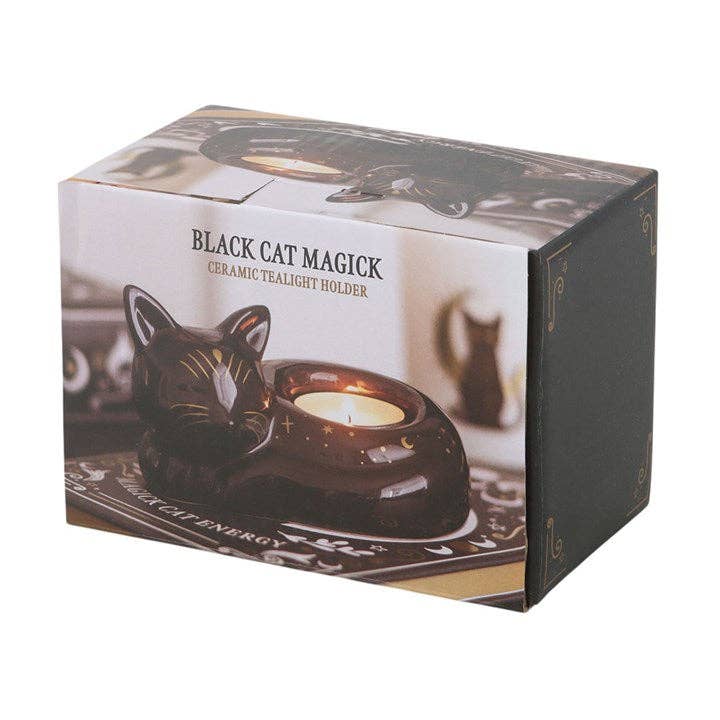 Porte bougie chauffe-plat Chat « Magie du Chat Noir »