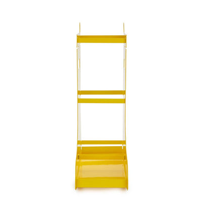 Umbrella stand, rain boots, yellow, metal