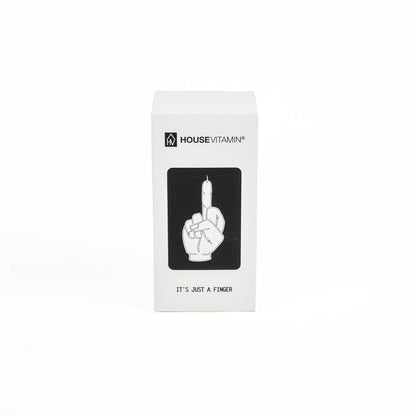 Candle - Middle Finger - Wax - White - 310 grams - 10x9x17 cm