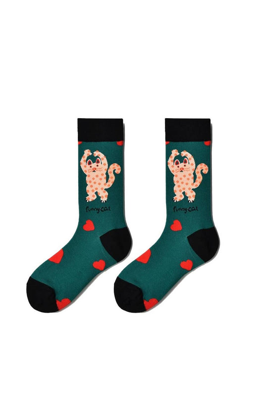 “Funny Cat Love” Cat Socks