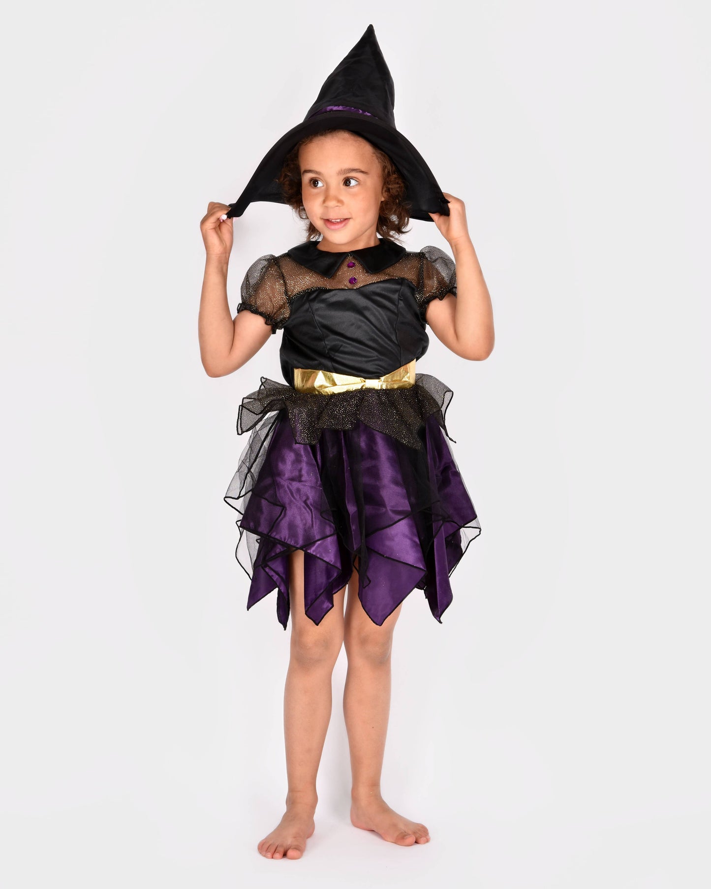 Deluxe Witch Costume with Hat for 5-7 Years (Size 122-128 cm)