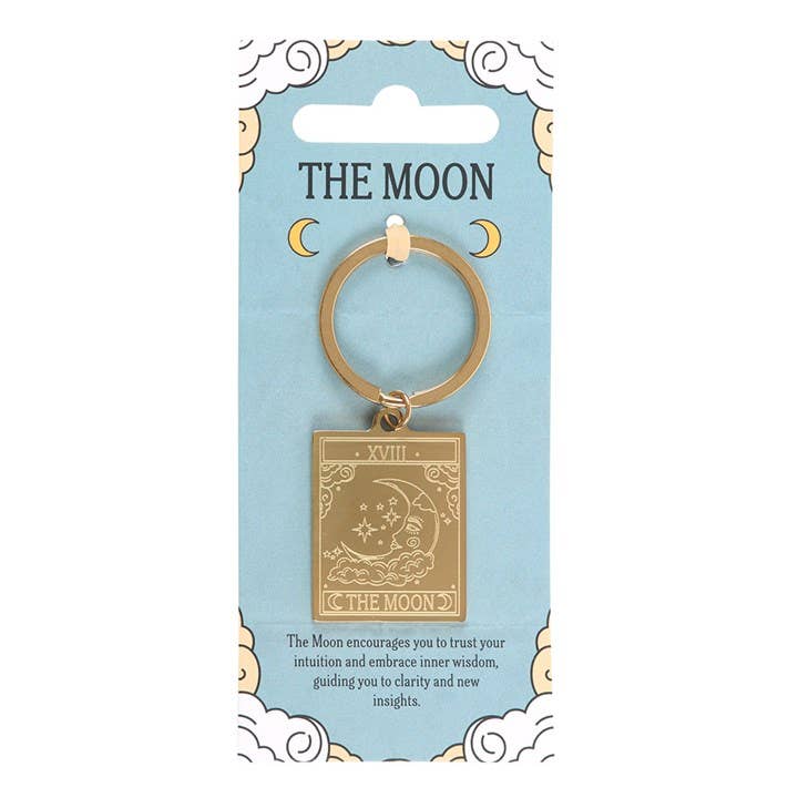 Portachiavi con carta dei tarocchi della luna
