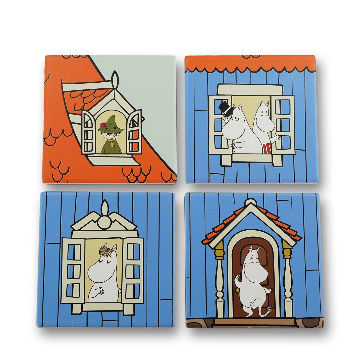 Set di 4 sottobicchieri in ceramica in una scatola - Moomin (Casa)